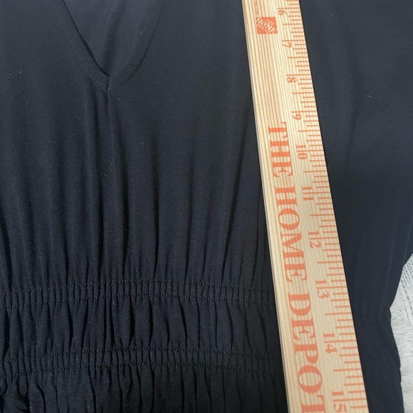 Boden Black Maxi Short Sleeve Wide Shirred Empire waist. Soft Viscose Fabric - Picture 8 of 11